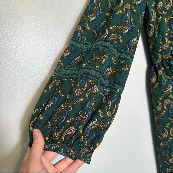 Zara Trafaluc Paisley Print Dress Lined Mini Long Sleeve Bloggers Favorite Small - Picture 7 of 10